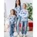Новогодние свитшоты в стиле family look для мамы и сына Снегири М-2200