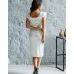 Комплект нарядных бархатных платьев в одном стиле для мамы и дочки Николь М-2201 белый