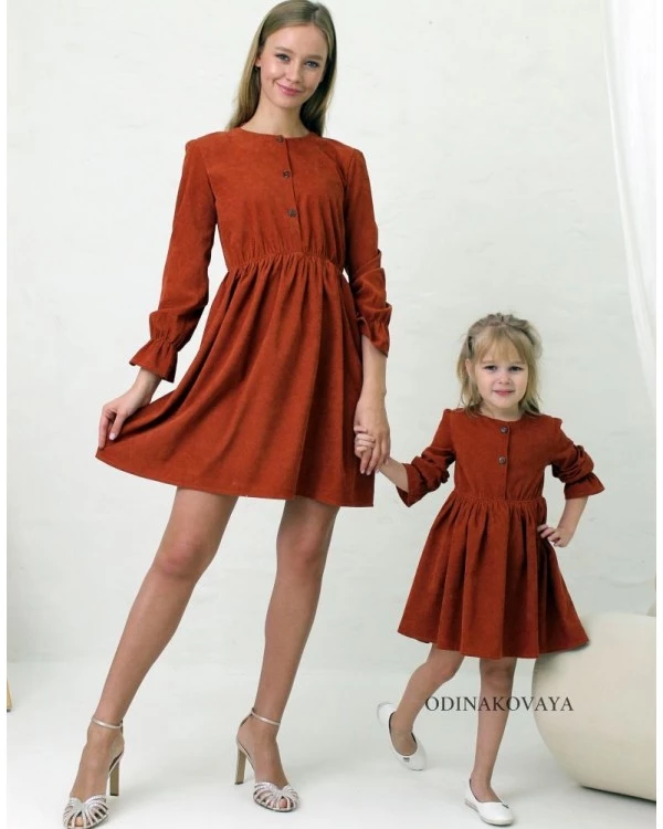 Модные платья для мамы и дочки, КМ2119